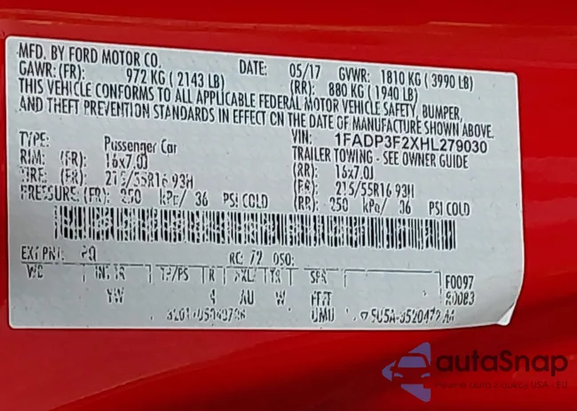 1FADP3F2XHL279030: 43763324