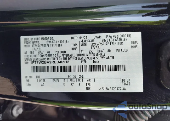 1FT7W2BA9RED46918: 43763353