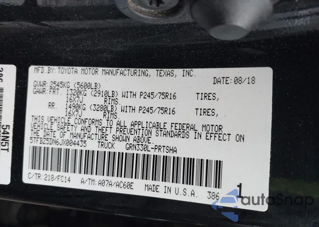 5TFBZ5DN6JX004435: 43763448