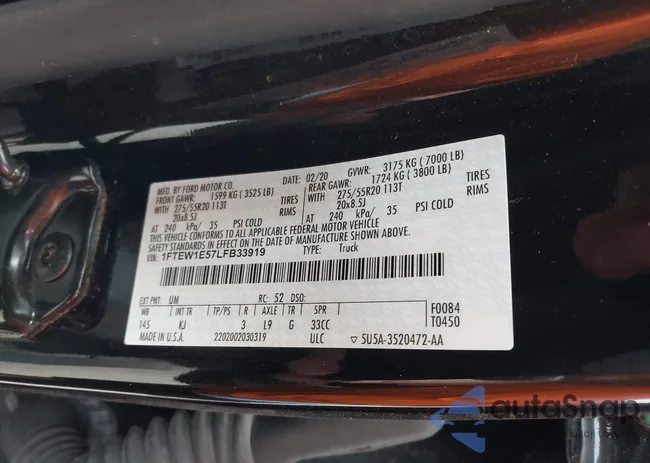 1FTEW1E57LFB33919: 43763518