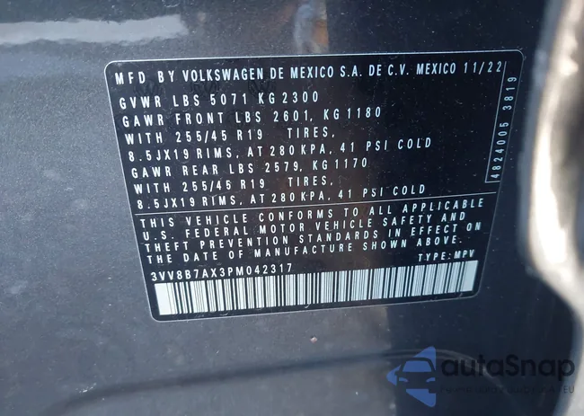 3VV8B7AX3PM042317: 43762627