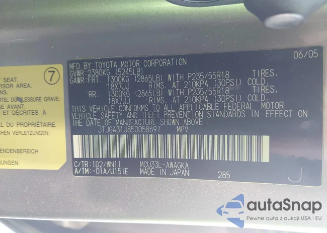 JTJGA31U850058697: 43762848