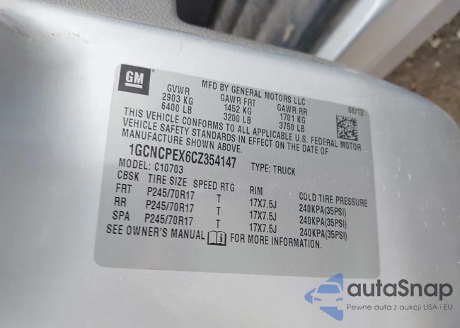 1GCNCPEX6CZ354147: 43762853