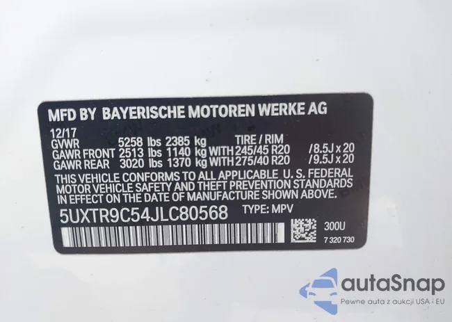 5UXTR9C54JLC80568: 43762929