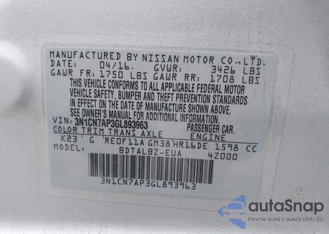 3N1CN7AP3GL893963: 43764223