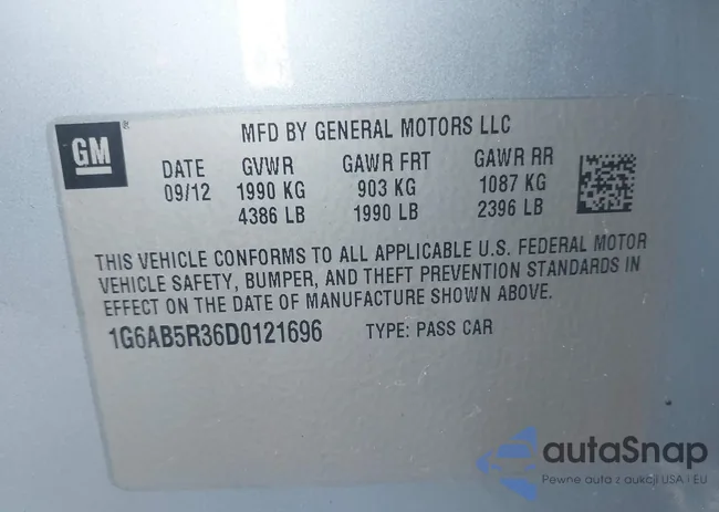 1G6AB5R36D0121696: 43764302