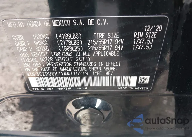 3CZRU6H71MM715219: 43764351