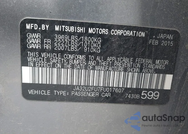 JA32U2FU7FU017607: 43764355