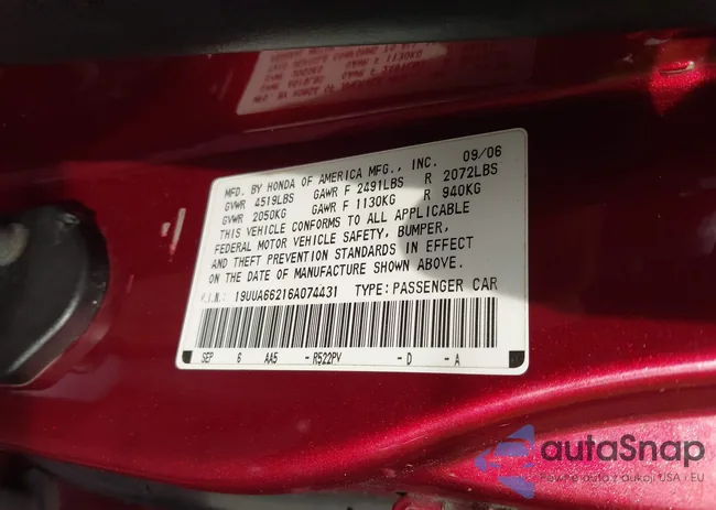 19UUA66216A074431: 43764402