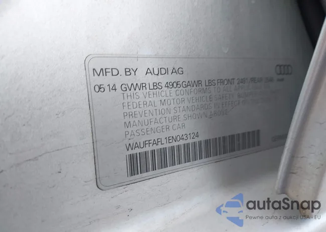WAUFFAFL1EN043124: 43764522