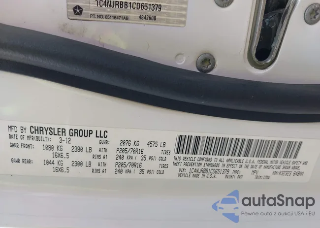 1C4NJRBB1CD651379: 43764543