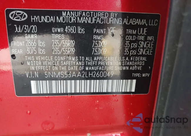 5NMS53AA2LH260049: 43763607