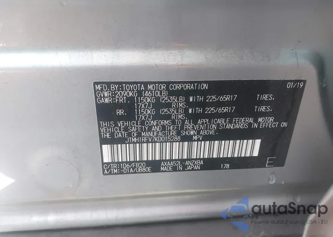 JTMH1RFV7KD015288: 43763887