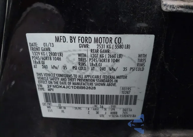 2FMDK4JC1DBB62828: 43765063