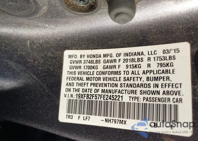 19XFB2F57FE245221: 43765104