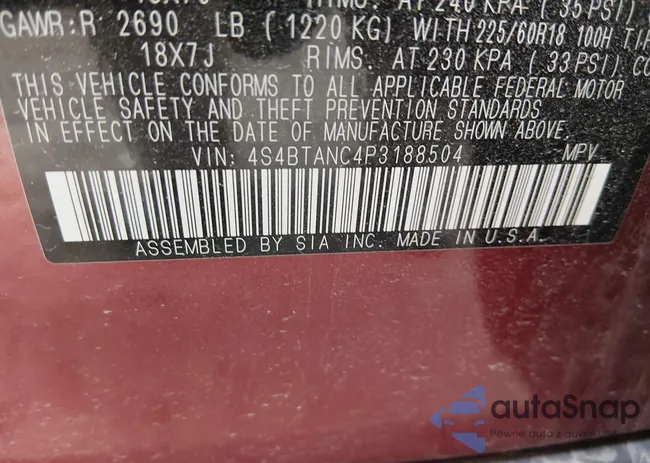 4S4BTANC4P3188504: 43765135