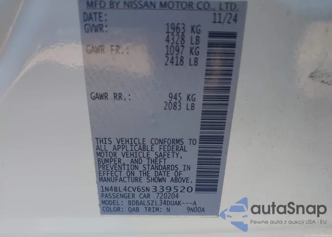 1N4BL4CV6SN339520: 43765166