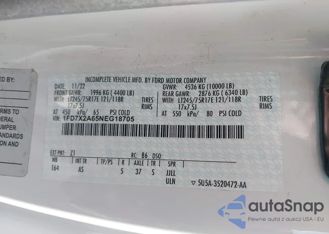 1FD7X2A65NEG18705: 43765242