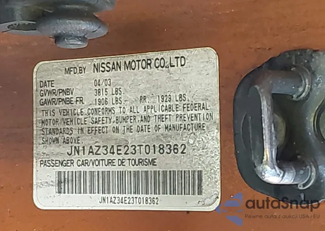 JN1AZ34E23T018362: 43765256