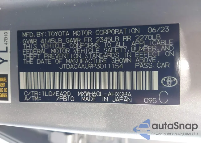 JTDACAAU9P3011154: 43765265