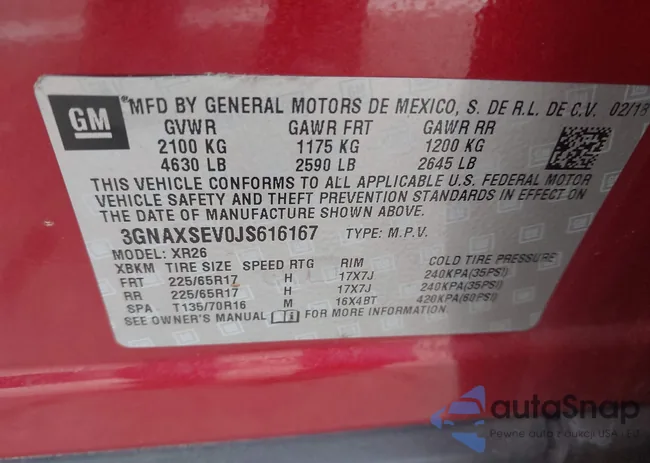 3GNAXSEV0JS616167: 43764704