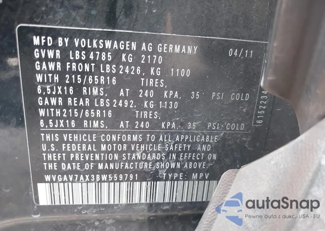 WVGAV7AX3BW559791: 43764916