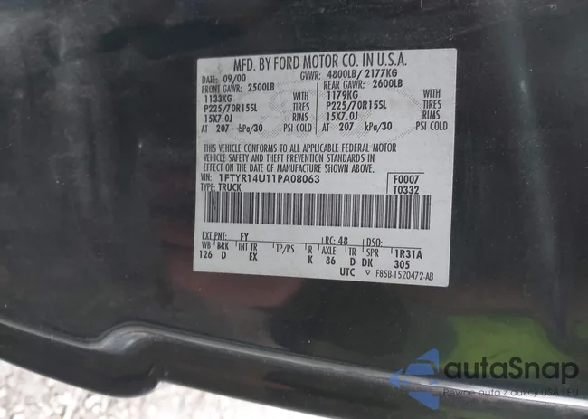 1FTYR14U11PA08063: 43764926