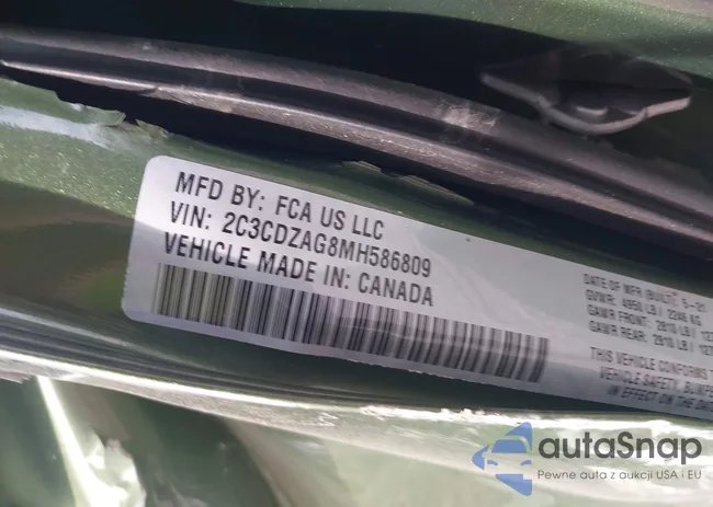 2C3CDZAG8MH586809: 43764972