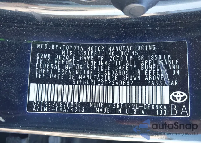 5YFBURHE2FP349662: 43765982