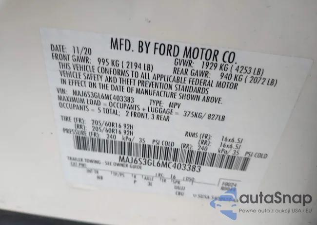 MAJ6S3GL6MC403383: 43766200