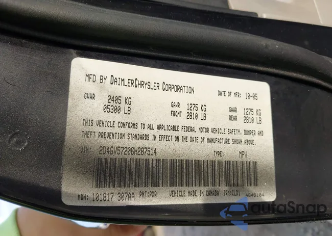 2D4GV57206H287514: 43766279