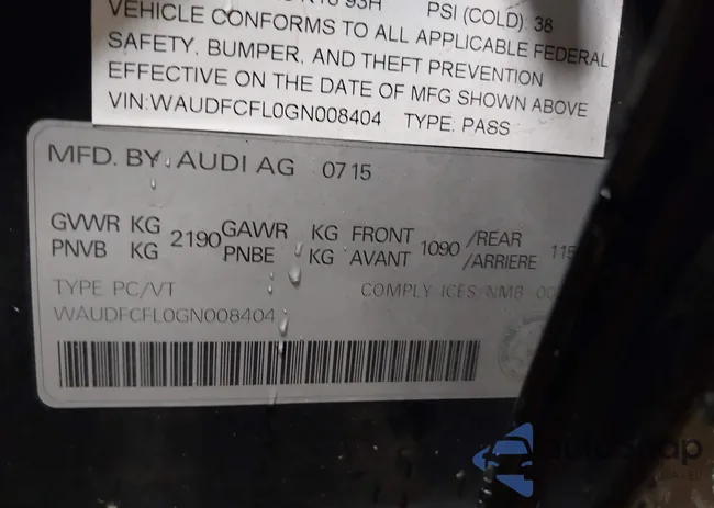 WAUDFCFL0GN008404: 43766288