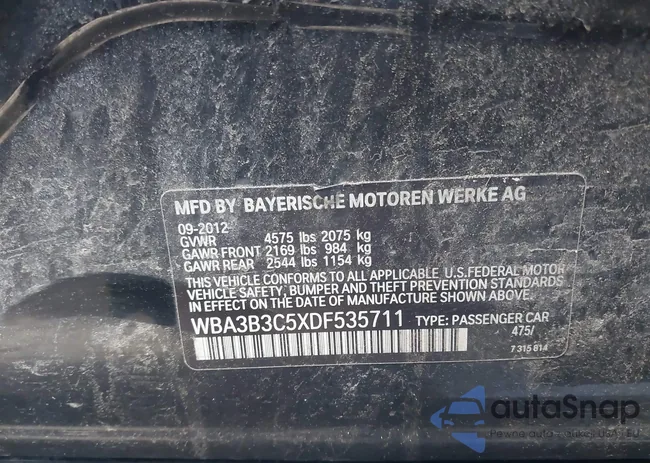 WBA3B3C5XDF535711: 43766307