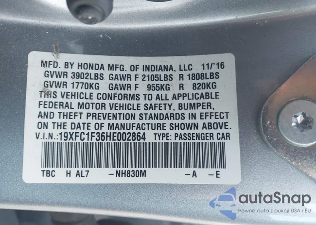 19XFC1F36HE002864: 43766332