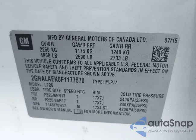 2GNALAEK6F1177670: 43766368