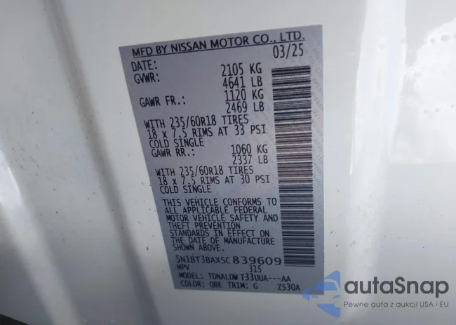 5N1BT3BAXSC839609: 43766433