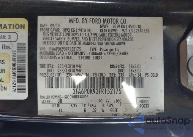 3FA6P0K93FR152175: 43766436