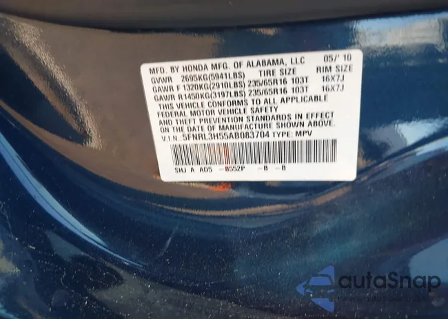 5FNRL3H55AB083704: 43766461