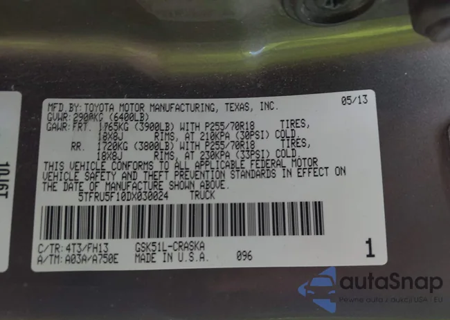 5TFRU5F10DX030024: 43766498