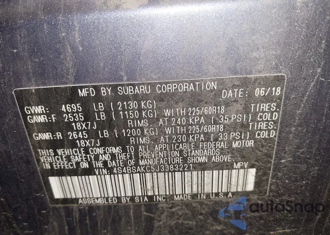 4S4BSAKC5J3383221: 43765582