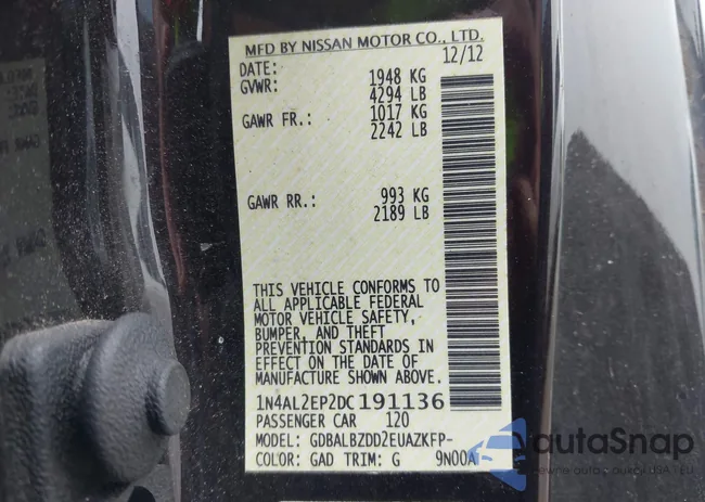 1N4AL2EP2DC191136: 43765600