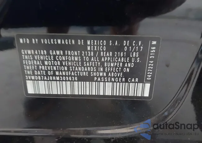 3VWDB7AJ8HM309636: 43765624