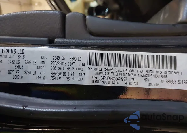 1C4RJFAGXGC470287: 43765809