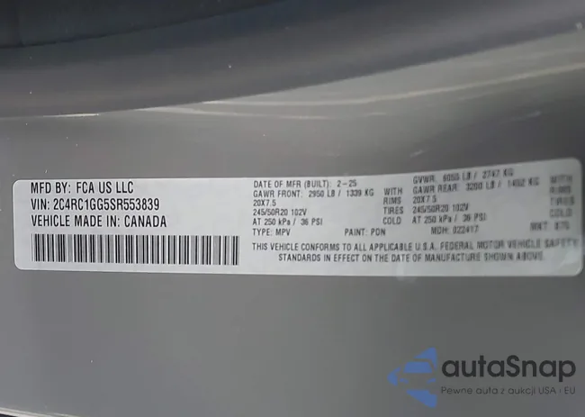 2C4RC1GG5SR553839: 43765869