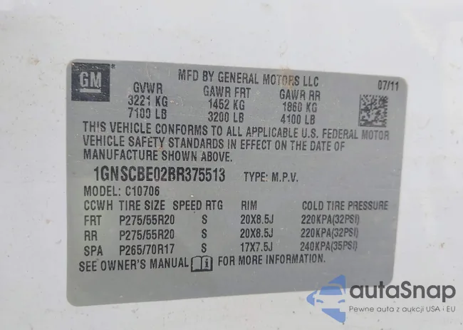 1GNSCBE02BR375513: 43767070