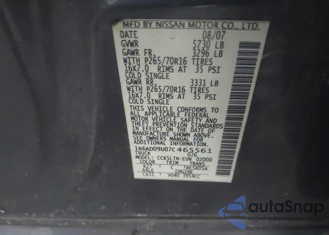 1N6AD09U07C465561: 43767083