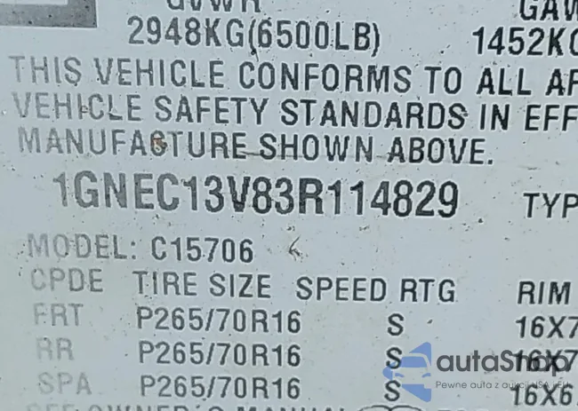 1GNEC13V83R114829: 43767194