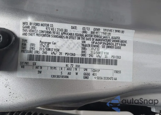 1FADP3N25DL271509: 43766724