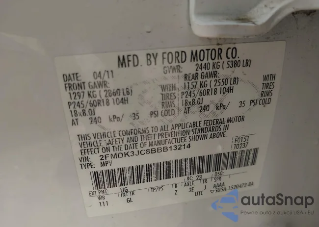 2FMDK3JC8BBB13214: 43766742