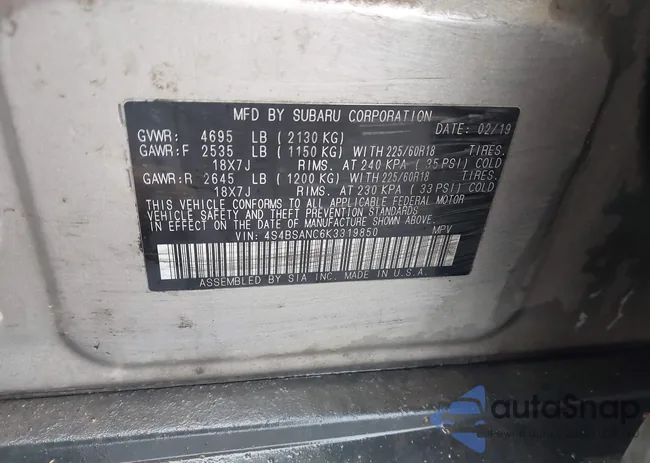 4S4BSANC6K3319850: 43768022